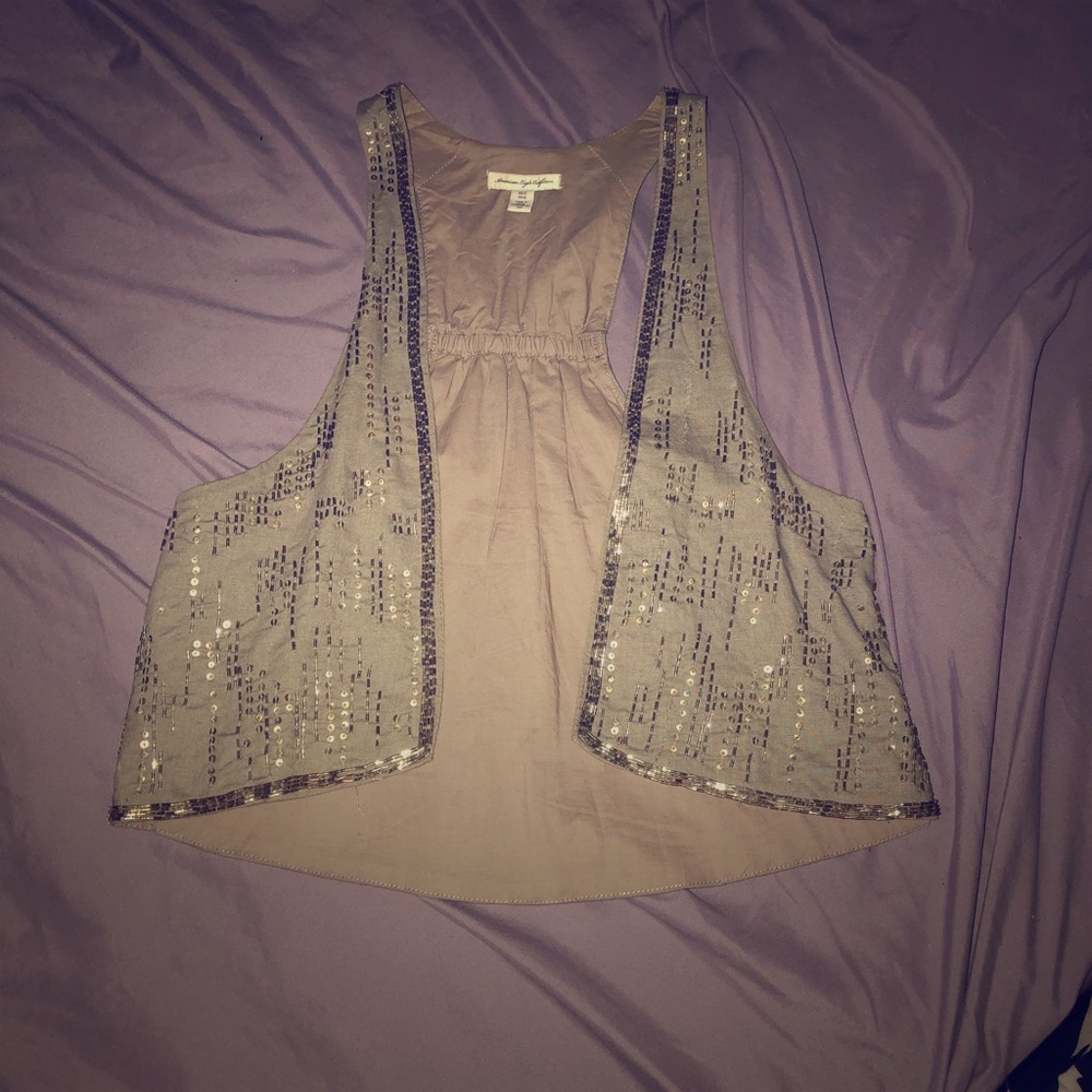American Eagle sequin vest